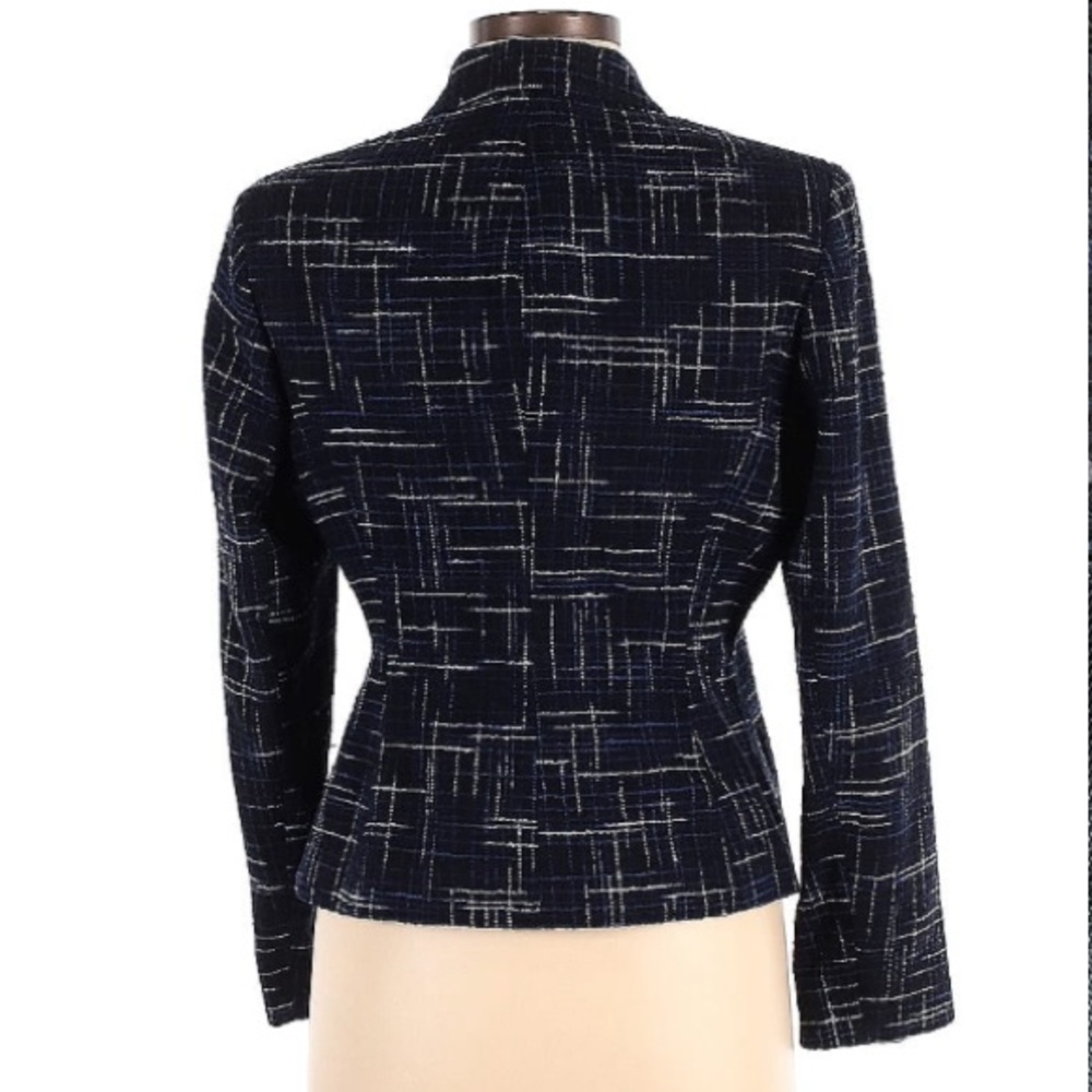 Jones New York blue plaid tweed jacket - Picture 2 of 9